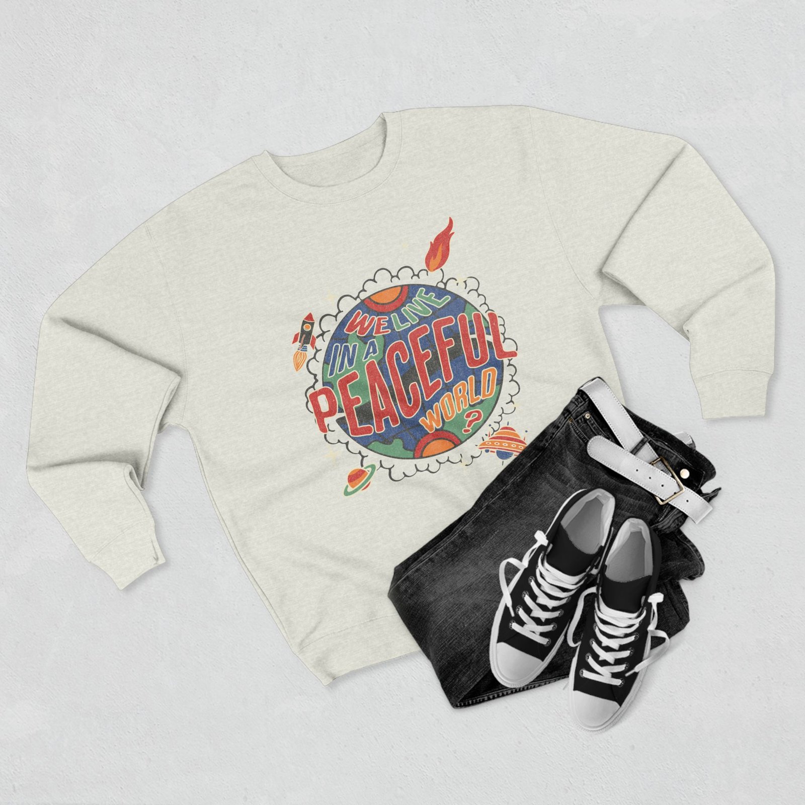 Peaceful World Unisex Crewneck Sweatshirt - Image 15