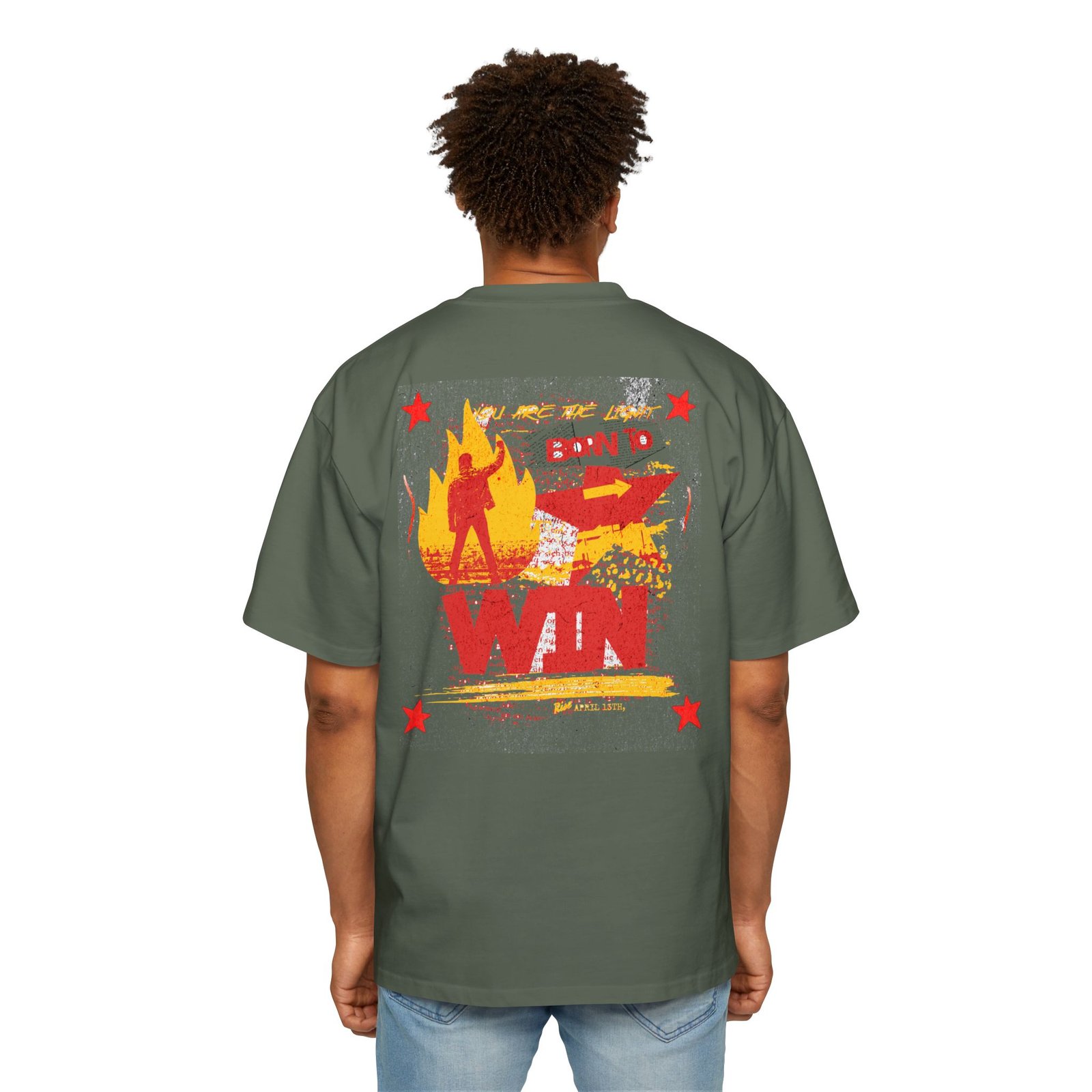 Born to Win Oversized Tee, Men's Graphic T-Shirt - Image 14