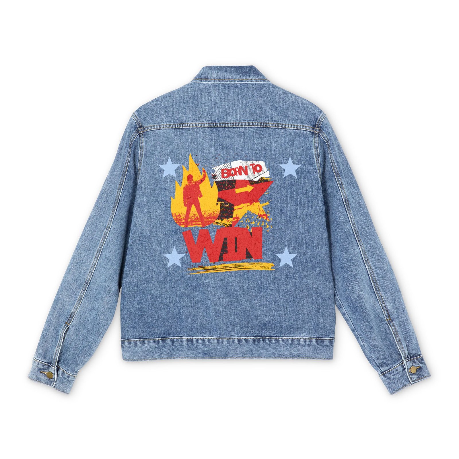 Born to Win Men's Denim Jacket - Image 2