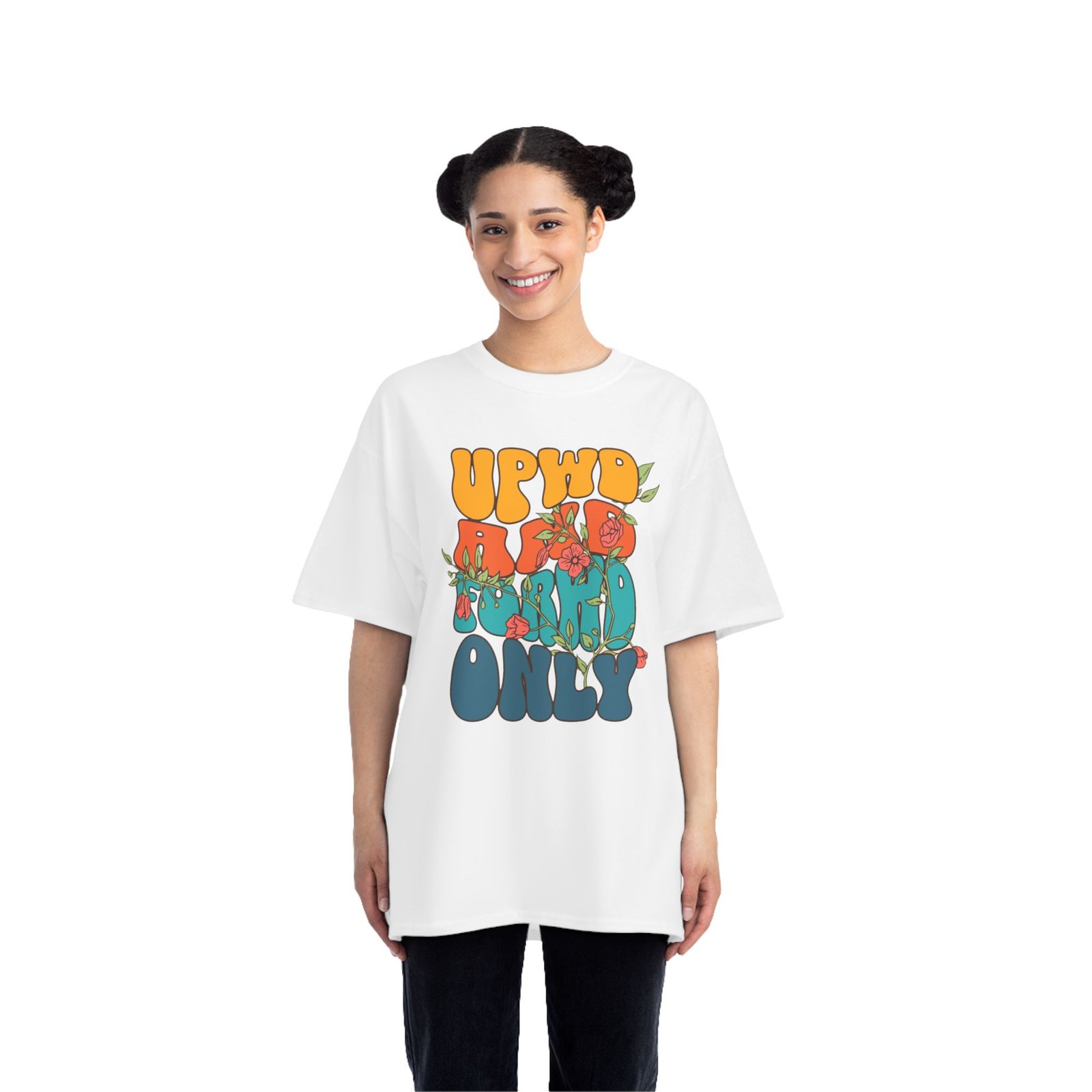 Retro Floral Upward Short-Sleeve T-Shirt - Image 2