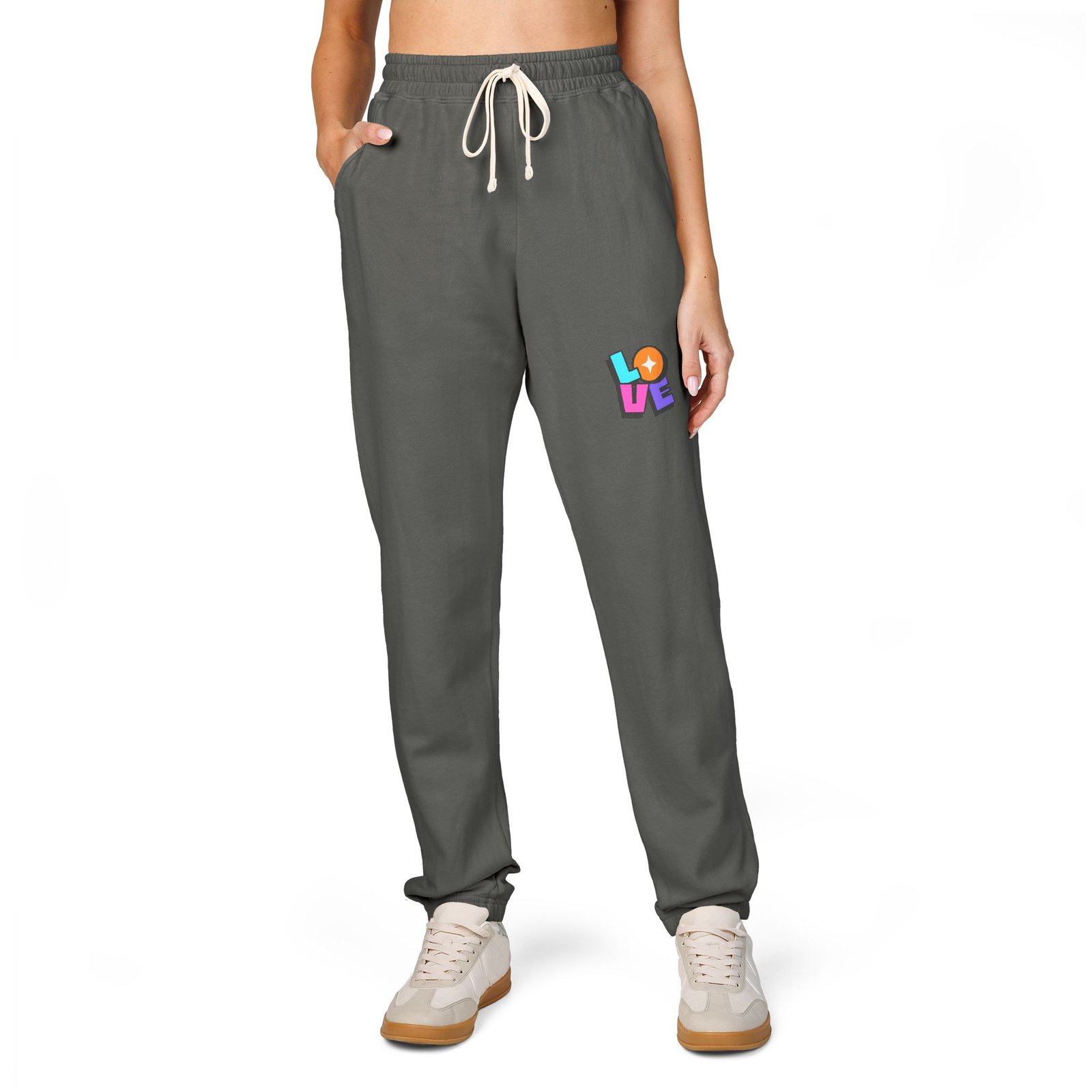 Colorful Love Fleece Sweatpants - Image 3