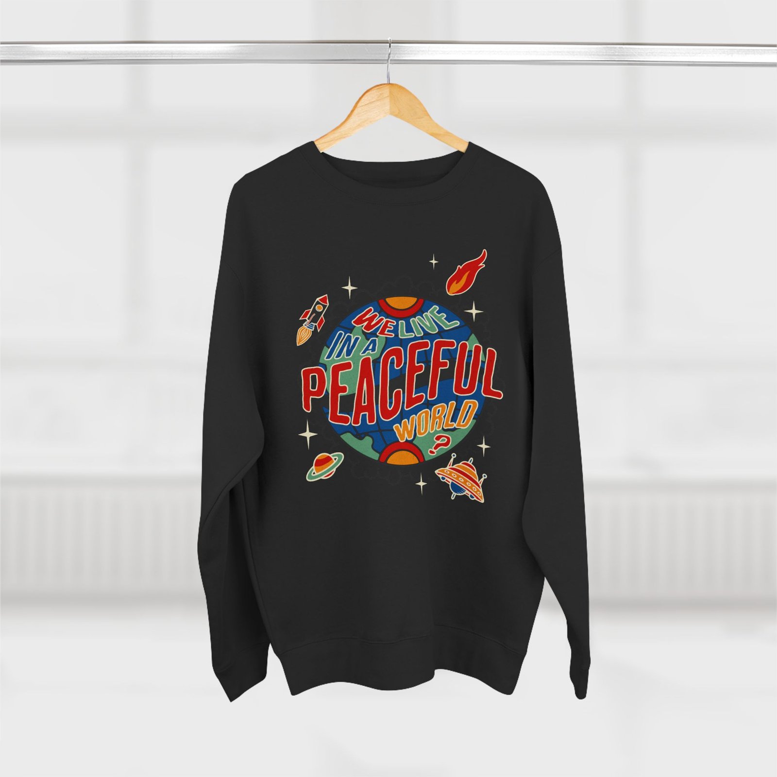 Peaceful World Unisex Crewneck Sweatshirt - Image 4