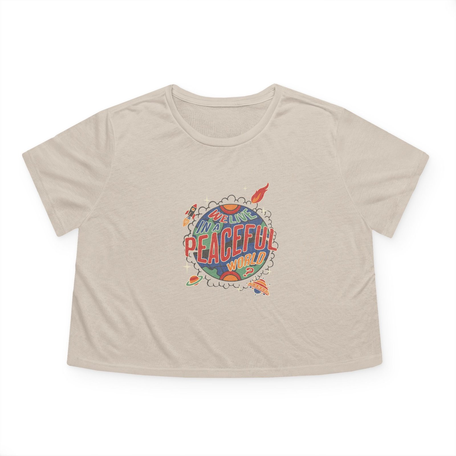 Peaceful Vibes Women's Flowy Cropped Tee - Image 13