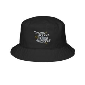 Embroidered Bucket Hat - "The World Is Yours"