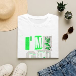 Graphic T-Shirt — "I'M What Guys Say" Neon Green Statement Tee