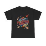 Peaceful World Graphic Tee — 'Living in a Peaceful World' Retro Earth Design
